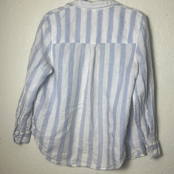 H&M Blue and White Striped Button-Up Shirt Size Small - Picture 3 of 6